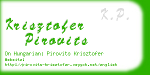 krisztofer pirovits business card